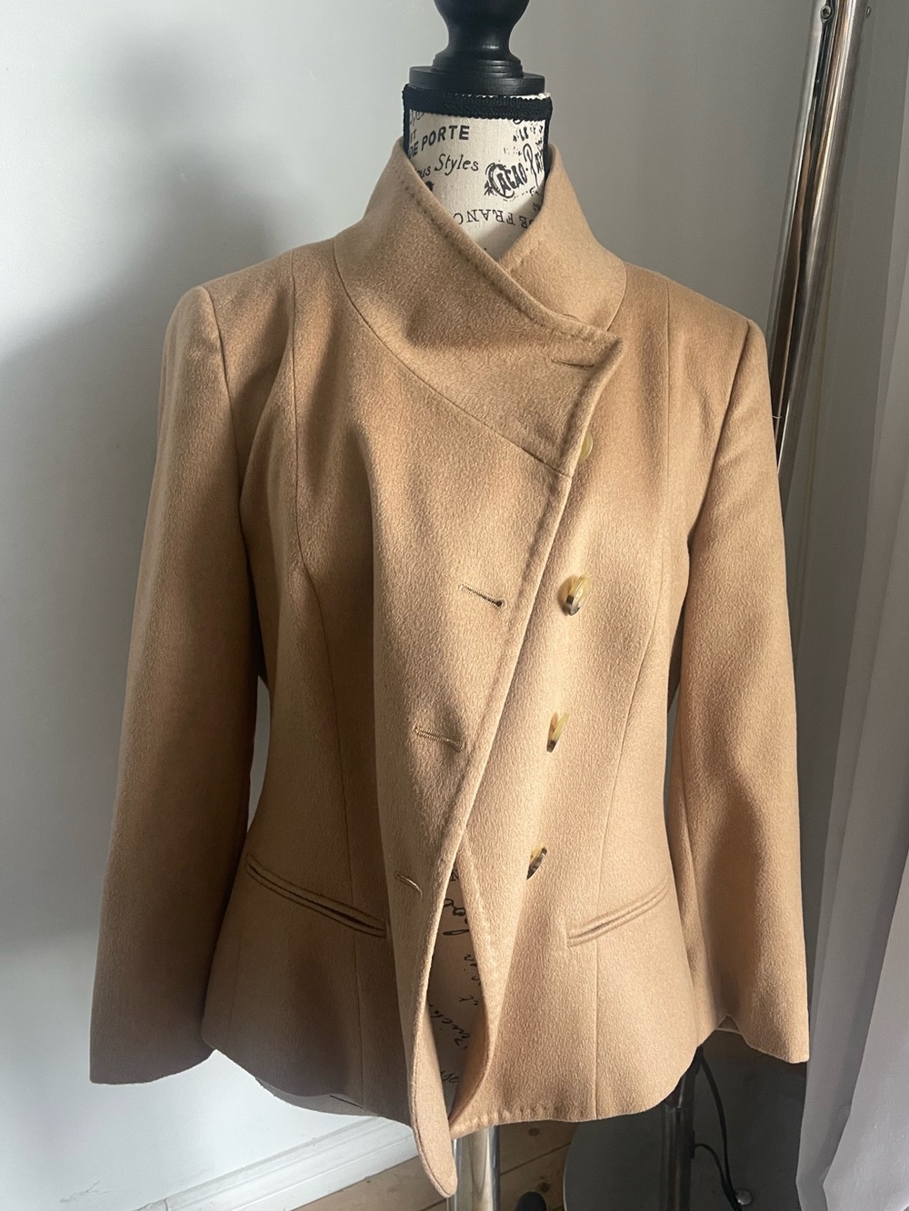 MaxMara Camel Double-Breasted Wool Jacket